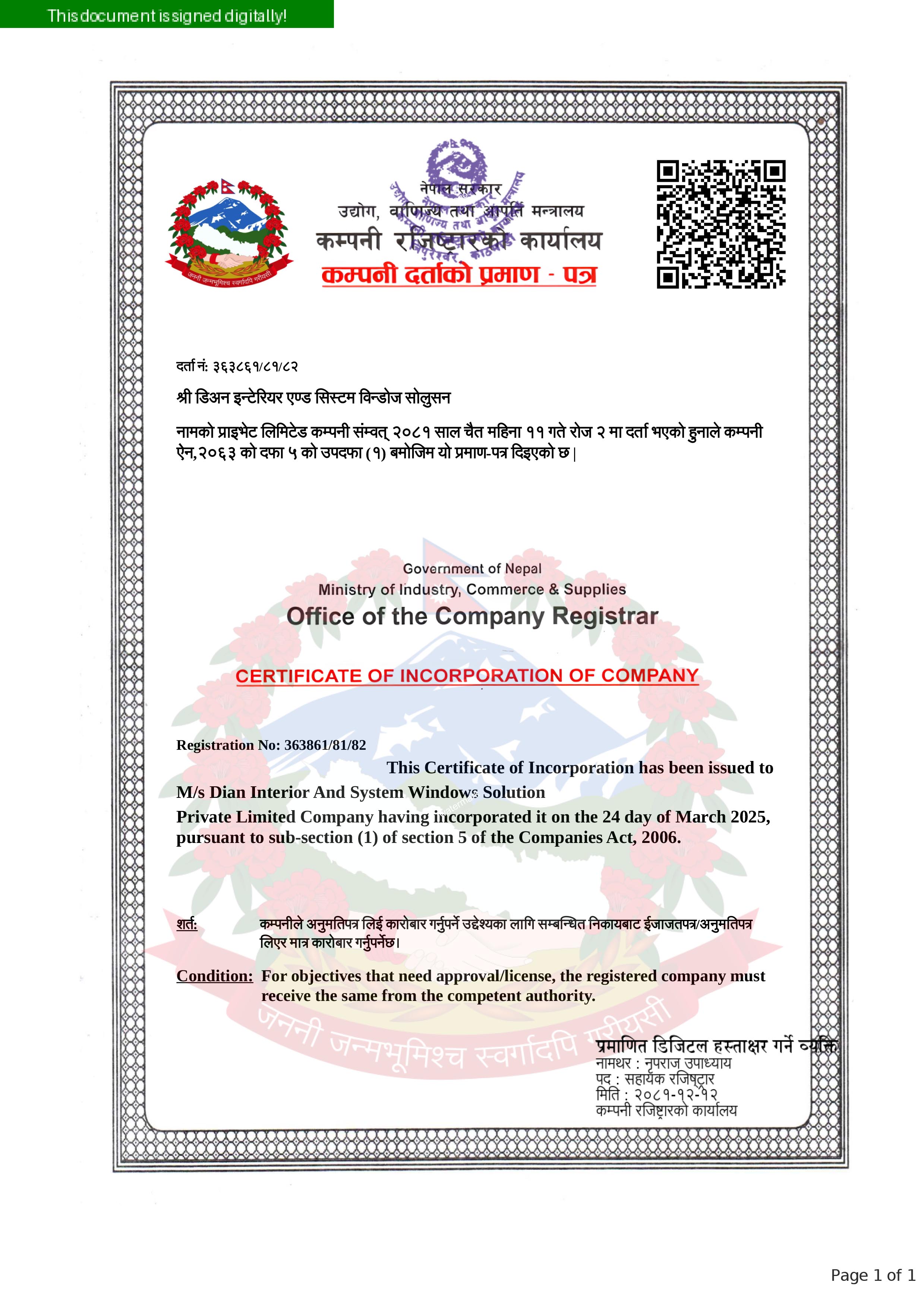 DIAN CERTIFICATE